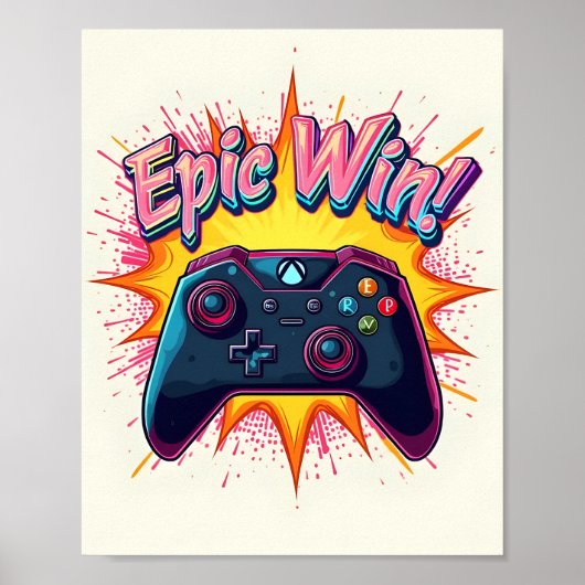 Epic Win Game Controller Poster (Voorkant)