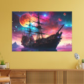 Epic Zeilschip Skies en Planeten Canvas Afdruk (Insitu (Woonkamer))
