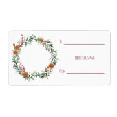 Épicé Noël Foliage Wreath Étiquettes cadeaux (Devant)