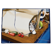 Épicerie Papier Sac Chat Cuisine Bleu (Devant)