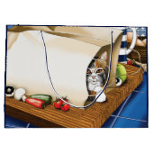 Épicerie Papier Sac Chat Cuisine Bleu (Dos)