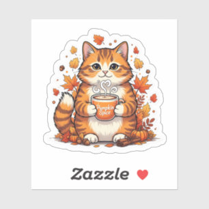 Épices citrouilles et chats - Automne Sticker pour