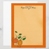 Épices citrouilles - Feuille de papier non doublée (Devant / Derrière)