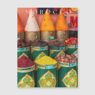 Épices Colorées De La Carte Magnétique Marrakech
