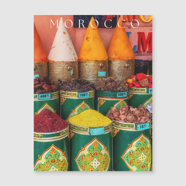 Épices Colorées De La Carte Magnétique Marrakech (Devant)