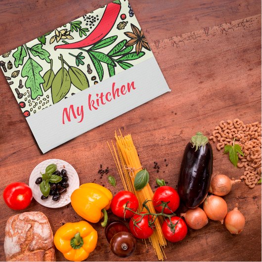 Épices colorées Nom motif Cuisine Serviettes