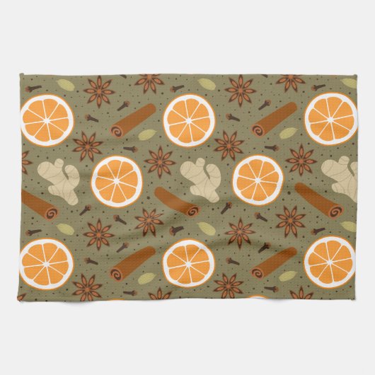 épices de Noël Serviettes de cuisine (Horizontal)