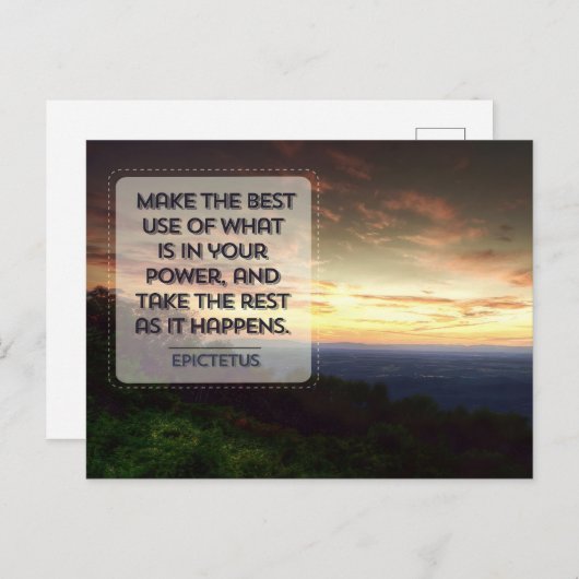 Epictetus Inspirerend quote "Best use" Briefkaart (Voorkant / Achterkant)
