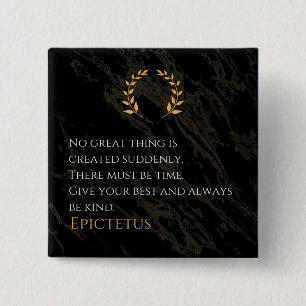 Epictetus's recept voor grootheid vierkante button 5,1 cm