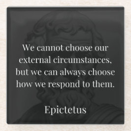 Epictetus's wijsheid: empowerment door middel van  glazen onderzetter