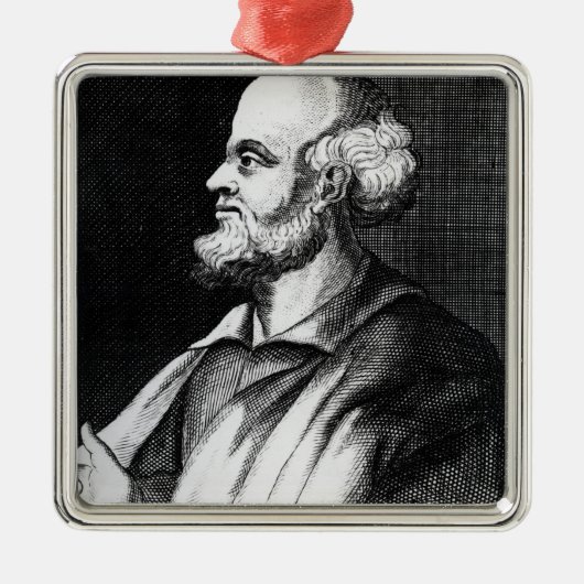 Epicurus, gegraveerd door Johann Fredrich Schmidt Metalen Ornament (Voorkant)