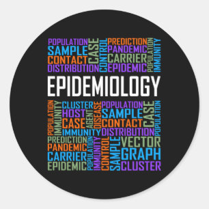 Epidemiologie woorden trotse epidemioloog ronde sticker