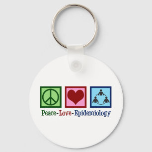 Epidemioloog Peace Love Epidemiology Sleutelhanger