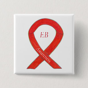 Epidermolysis Bullosa (EB) Bewustzijnslint Spelden Vierkante Button 5,1 Cm
