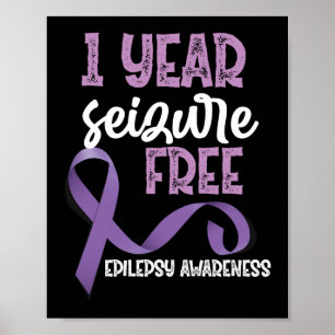 Epilepsie Bewustheid 1 jaar Epilepsie Vrije Ribbon Poster