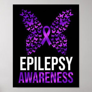 Epilepsie Bewustheid Boterfly Ribbon Poster