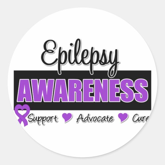 Epilepsie Bewustheid Ronde Sticker (Voorkant)