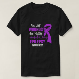 Epilepsie Bewustmaking Paars niet alle wonden zijn T-shirt