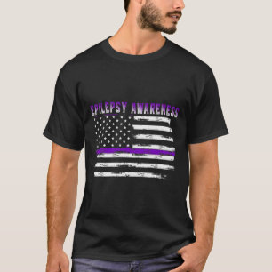 Epilepsie Bewustzijn Amerikaanse vlag Amerikaanse T-shirt