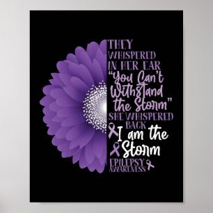 Epilepsie-bewustzijn die ze in haar oor hebben geh poster