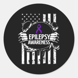Epilepsie bewustzijn Epileptische krijger Survivor Ronde Sticker