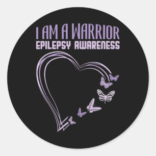 Epilepsie bewustzijn Ik ben een krijgershart vlind Ronde Sticker