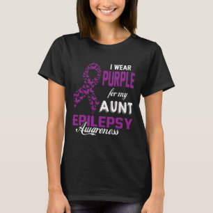 Epilepsie Bewustzijn Ik Draag Paarse voor mijn tan T-shirt