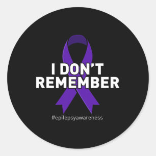 Epilepsie bewustzijn kan ik me niet herinneren ronde sticker