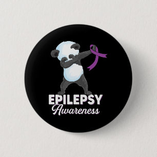 Epilepsie Bewustzijn Maand Dabbing Panda Epilepsie Ronde Button 5,7 Cm