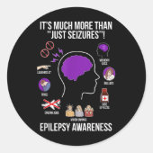 Epilepsie Bewustzijn Maand Epilepsie Strijder Ronde Sticker (Voorkant)