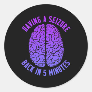 Epilepsie Bewustzijn Met Aanval Epileptische Krijg Ronde Sticker