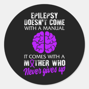 Epilepsie Bewustzijn Moeder Paarse Lint Aanval Di Ronde Sticker