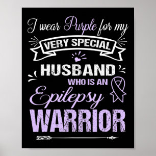 Epilepsie bewustzijn ondersteunt Husbynd Warrior W Poster