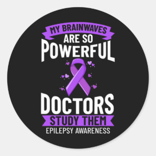 Epilepsie Bewustzijn Paarse Lint Armband Krijger Ronde Sticker