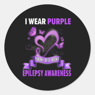Epilepsie Bewustzijn Shirten Ik Draag Paarse voor  Ronde Sticker