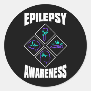 Epilepsie Bewustzijn Specialiseer Epileptische Kri Ronde Sticker