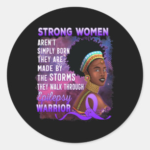 Epilepsie Bewustzijn Sterke Zwarte Vrouwen Strijde Ronde Sticker