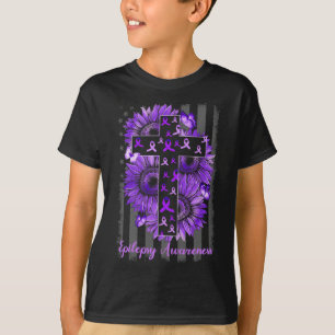 Epilepsie Bewustzijn Supporter Warrior Zonnebloem T-shirt