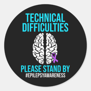 Epilepsie bewustzijn Technische epileptische krijg Ronde Sticker