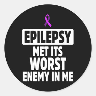 Epilepsie Bewustzijn Vijand Epileptische Krijger O Ronde Sticker