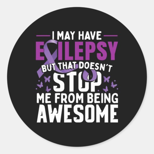 Epilepsie Bewustzijn Warrior 1 Ronde Sticker (Voorkant)