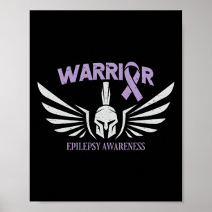 Epilepsie bewustzijn Warrior lint Poster