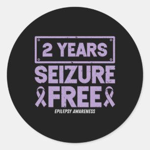 Epilepsie Bewustzijnslint 2 Jaar Aanvalsvrij Ronde Sticker