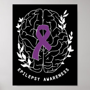 Epilepsie Bewustzijnslint Paarse Epilepsie Hersene Poster