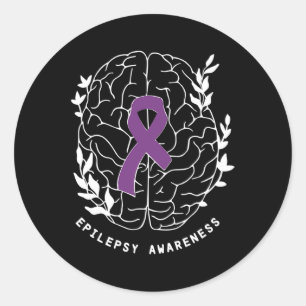 Epilepsie Bewustzijnslint Paarse Epilepsie Hersene Ronde Sticker