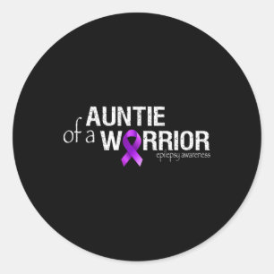 Epilepsie Bewustzijnsmaand Tante Van Een Krijger P Ronde Sticker