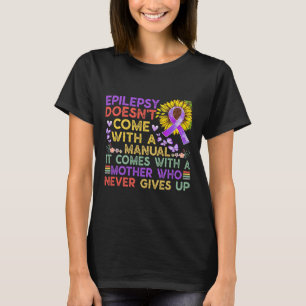 Epilepsie Bewustzijnsunflower Krijger Paarse Vinta T-shirt