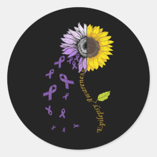 Epilepsie bewustzijnsunflower ronde sticker