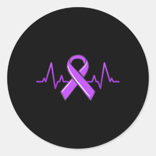 Epilepsie Hartslag Thee Moeders Paarse Lint Bewust Ronde Sticker