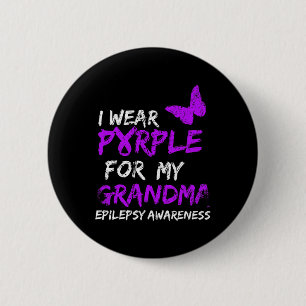 Epilepsie Ik Draag Paars Voor Mijn Oma Lint Ronde Button 5,7 Cm